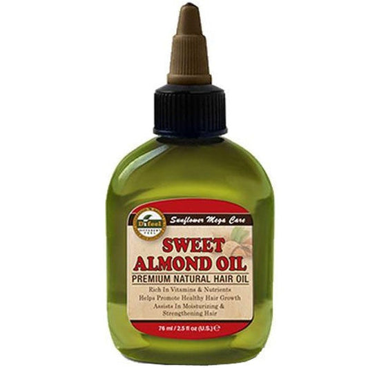 Difeel Sweet Almond Oil Premium Natural Hair Oil Nourishes & Strengthens for All Hair Types 75ml/2.54 oz