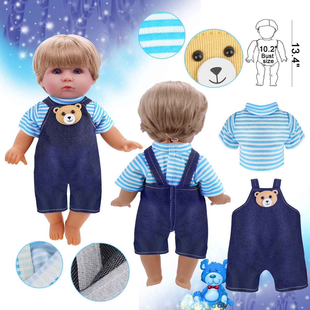 Digabi 8-Piece Alive-Baby Doll Clothes Set for 12-Inch Dolls | 6 Complete Outfits