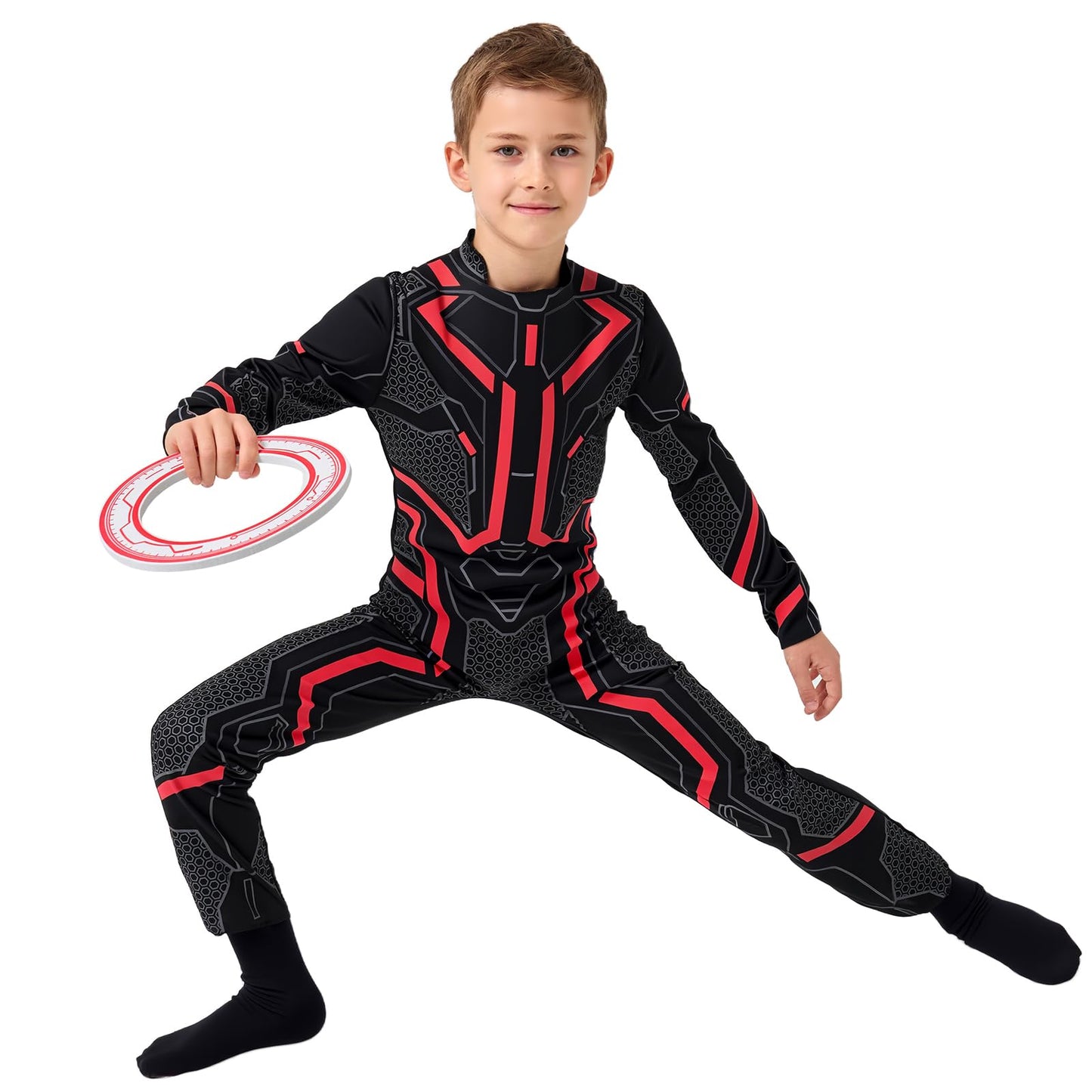 digi Kids Cyber Space Hero Jumpsuit with Glow-in-the-Dark Frisbee | 4-12 years