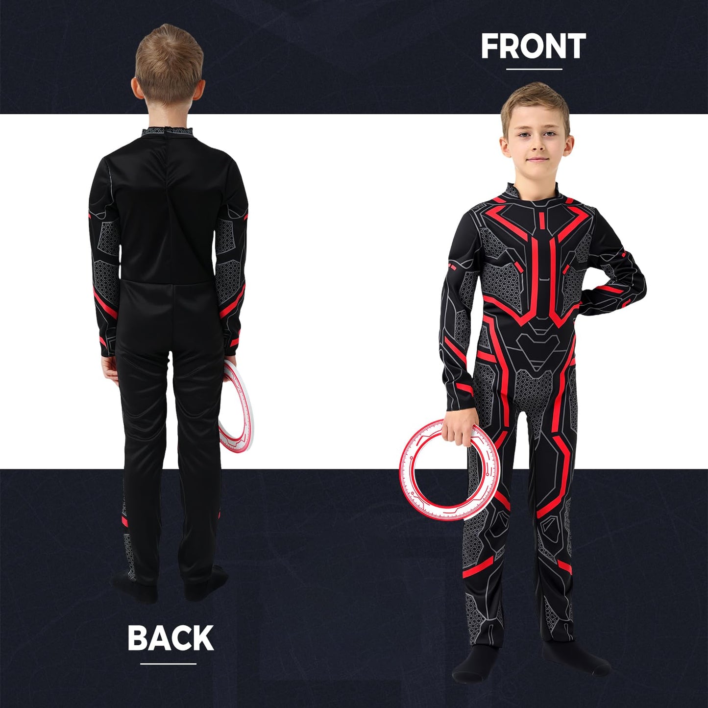 digi Kids Cyber Space Hero Jumpsuit with Glow-in-the-Dark Frisbee | 4-12 years