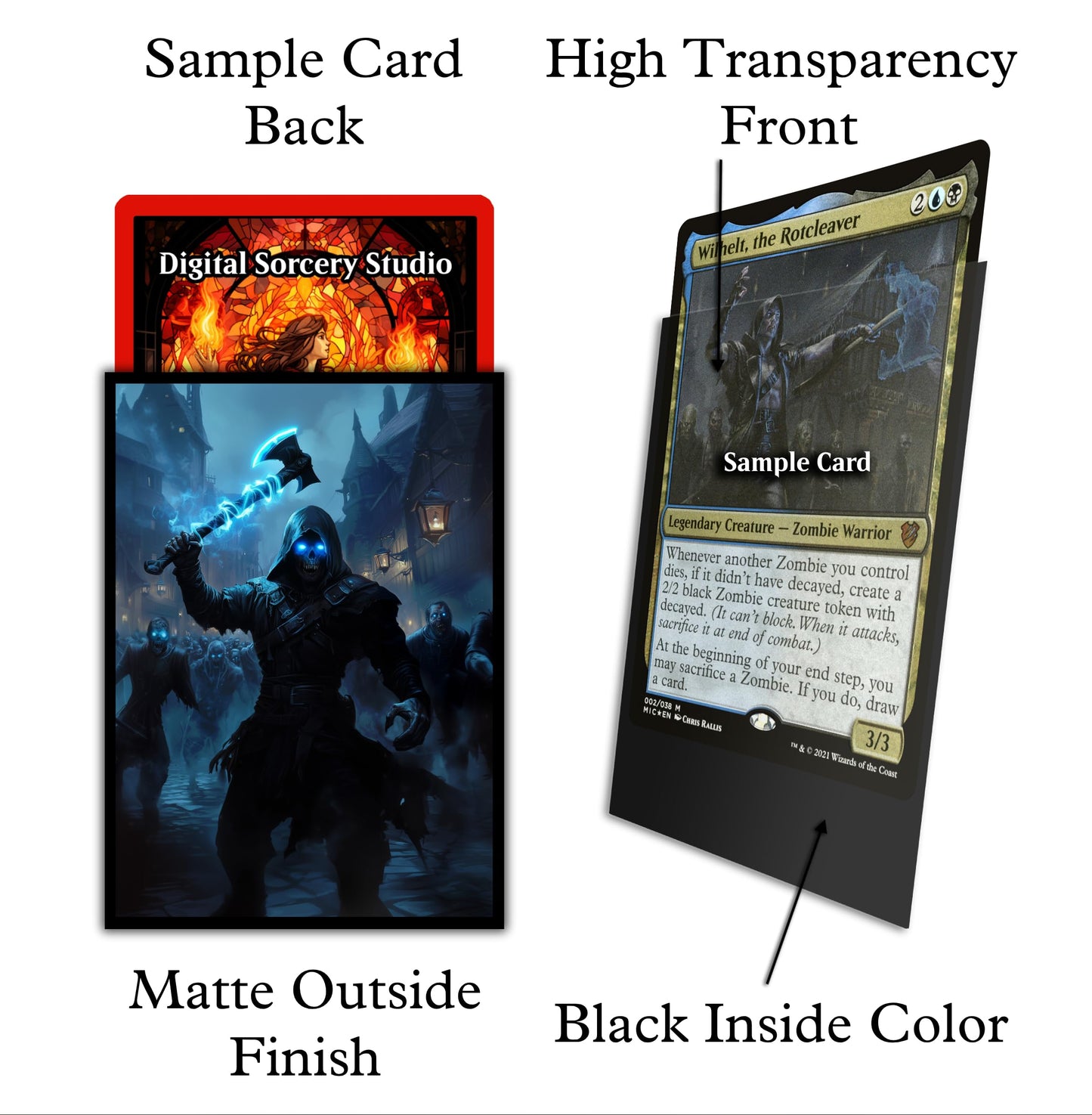 Digital Sorcery Studio Zombie 102-Pack Card Sleeves – Premium Standard MTG & Commander Deck Sleeves