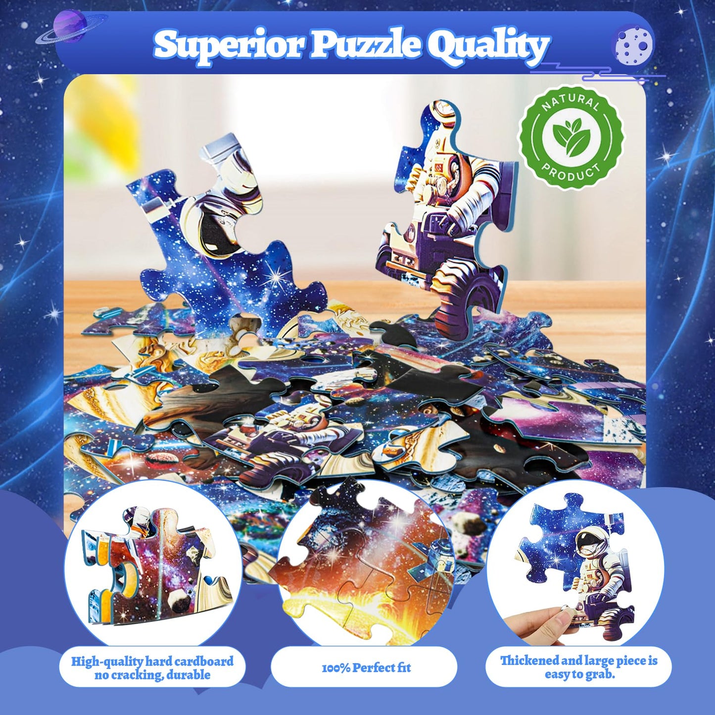 DIGOBAY Glow in The Dark Solar System Jigsaw Puzzle – 70-Piece Floor Puzzle for Kids (Ages 4-12)