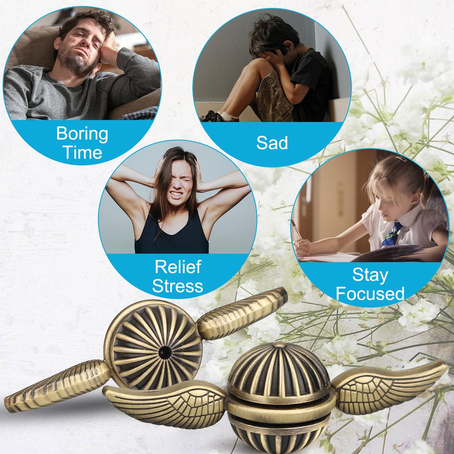 Dilabnba Brass Fidget Spinner Orb – Stress Relief Toy for Kids & Adults