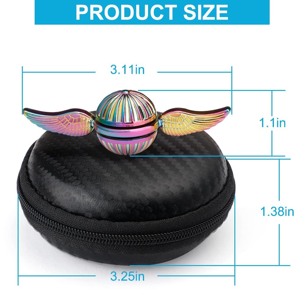 Dilabnba Rainbow Hand Fidget Spinner – Quiet Metal Sensory Orb for Kids & Adults | Desk Decor & Focus