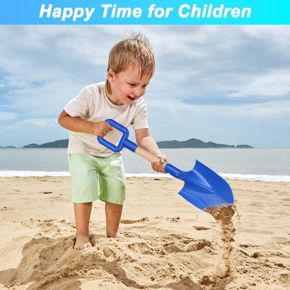 Dilabnba Beach Sand Shovels — 16in Wooden-Handle Shovels (2-Pack) for Kids & Adults