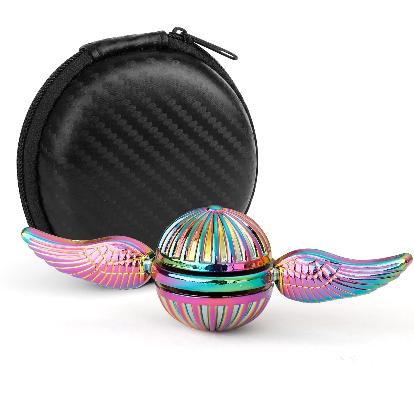Dilabnba Rainbow Hand Fidget Spinner – Quiet Metal Sensory Orb for Kids & Adults | Desk Decor & Focus