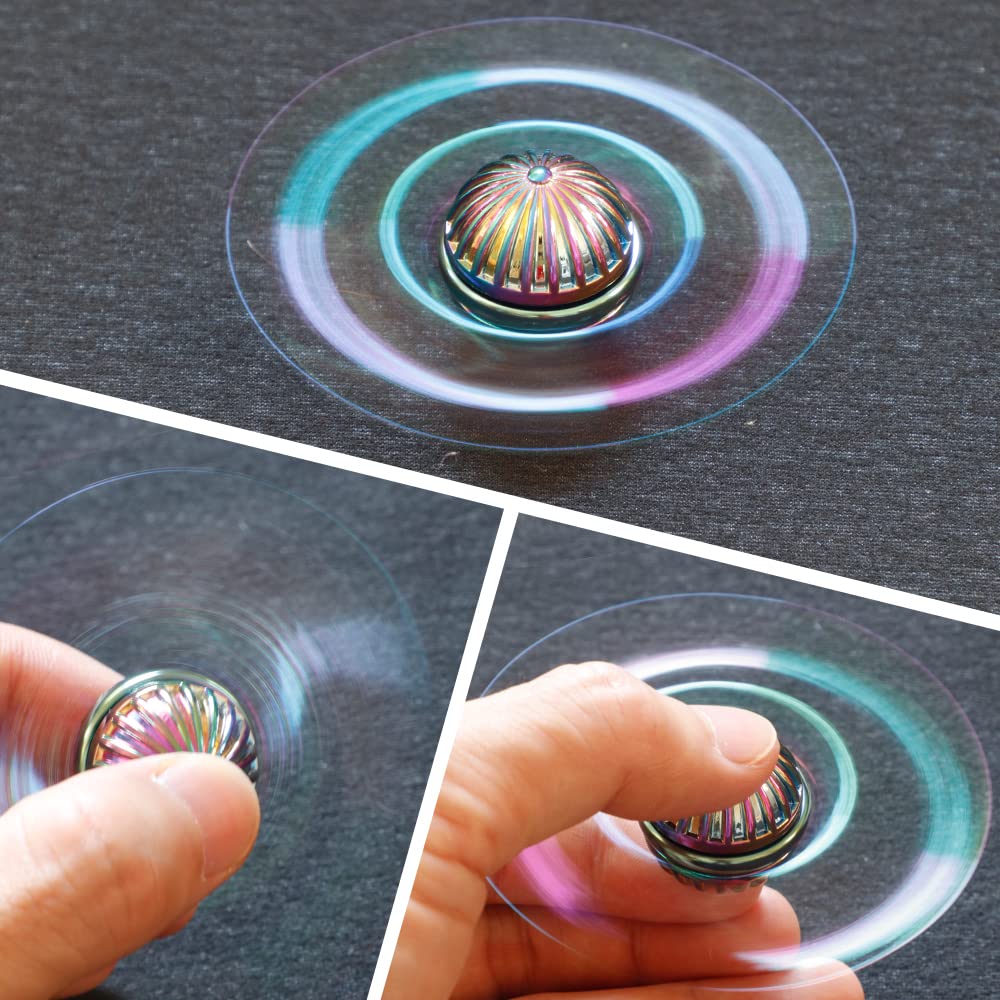 Dilabnba Rainbow Hand Fidget Spinner – Quiet Metal Sensory Orb for Kids & Adults | Desk Decor & Focus