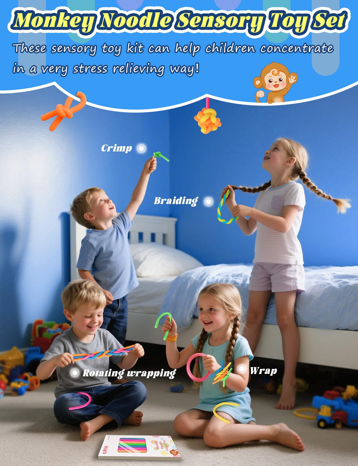 Diltik 10-Pack Sensory Toys for Kids – Extra-Thick Stretchy Strings for Autism & ADHD