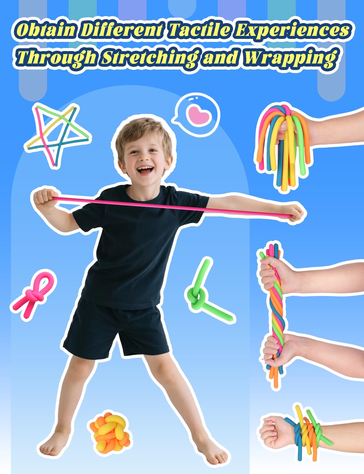 Diltik 10-Pack Sensory Toys for Kids – Extra-Thick Stretchy Strings for Autism & ADHD