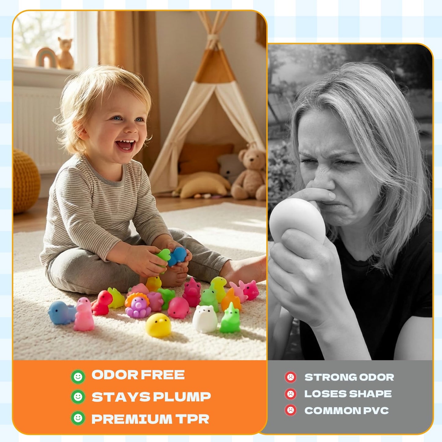 DIMATIMA 110 Pack Mochi Squishy & Fidget Toys – Bulk Party Favors, Classroom Prizes, Stocking Stuffers