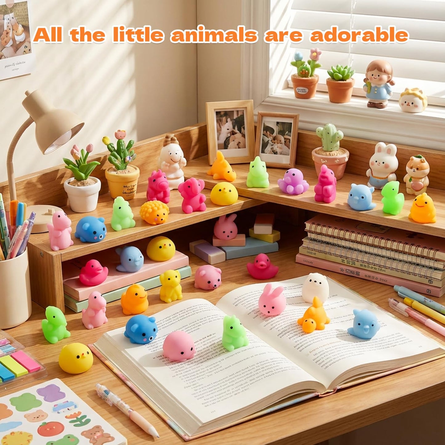 DIMATIMA 110 Pack Mochi Squishy & Fidget Toys – Bulk Party Favors, Classroom Prizes, Stocking Stuffers