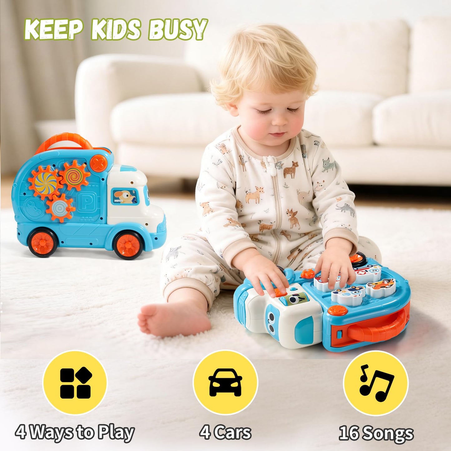 Dimoarch 3-in-1 Toddler Toy Cars for Ages 1-3 | Engage, Learn, Play