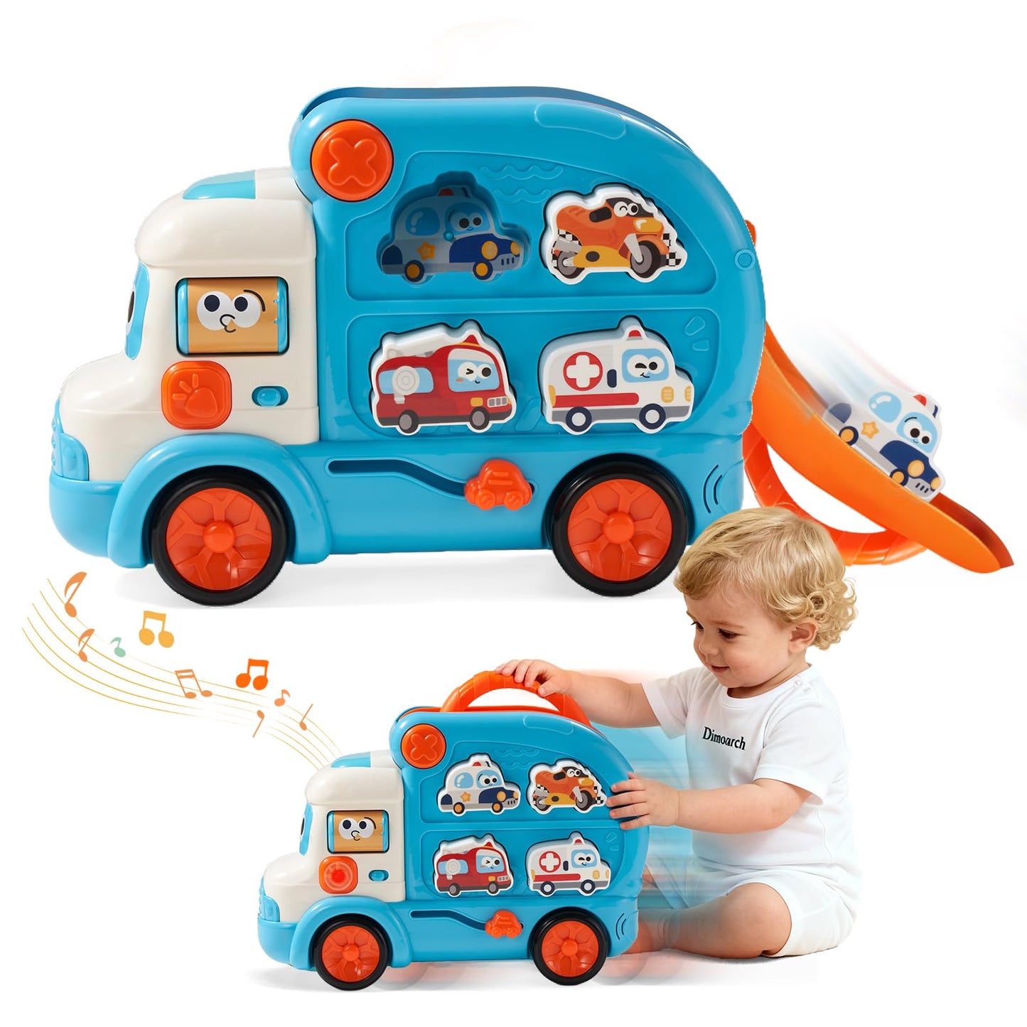 Dimoarch 3-in-1 Toddler Toy Cars for Ages 1-3 | Engage, Learn, Play