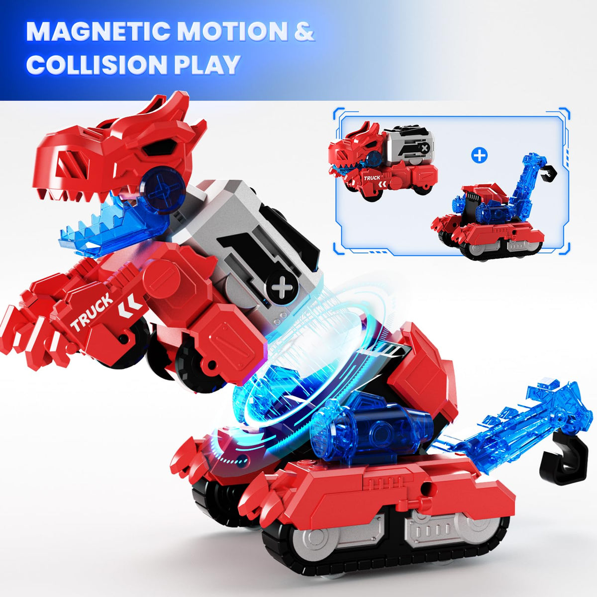 Dimoarch Magnetic Dinosaur Transforming Robot Toys — 6-in-1 Dino Trucks for STEM Play