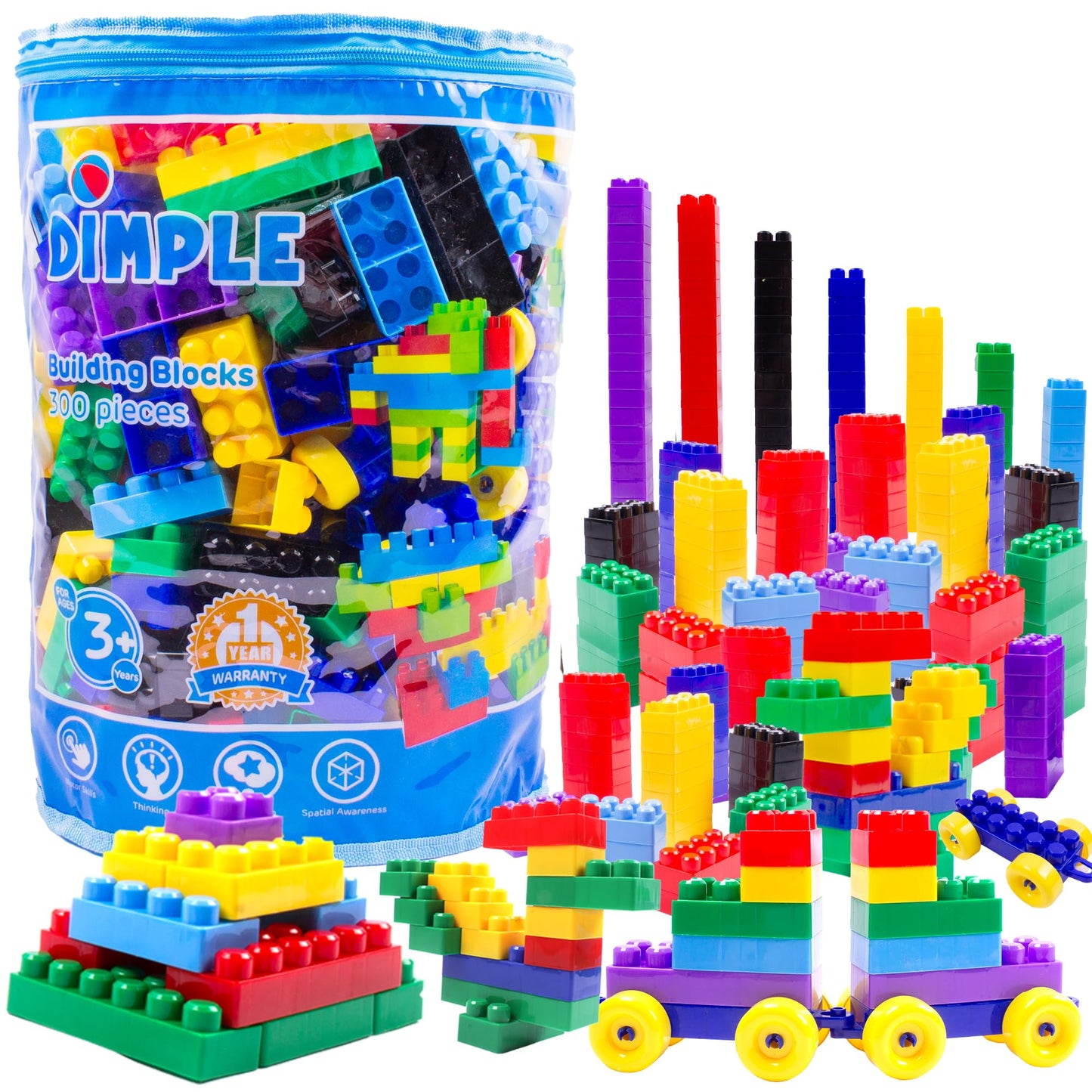 Dimple 300-Piece Building Blocks for Toddlers | STEM & Montessori Toys