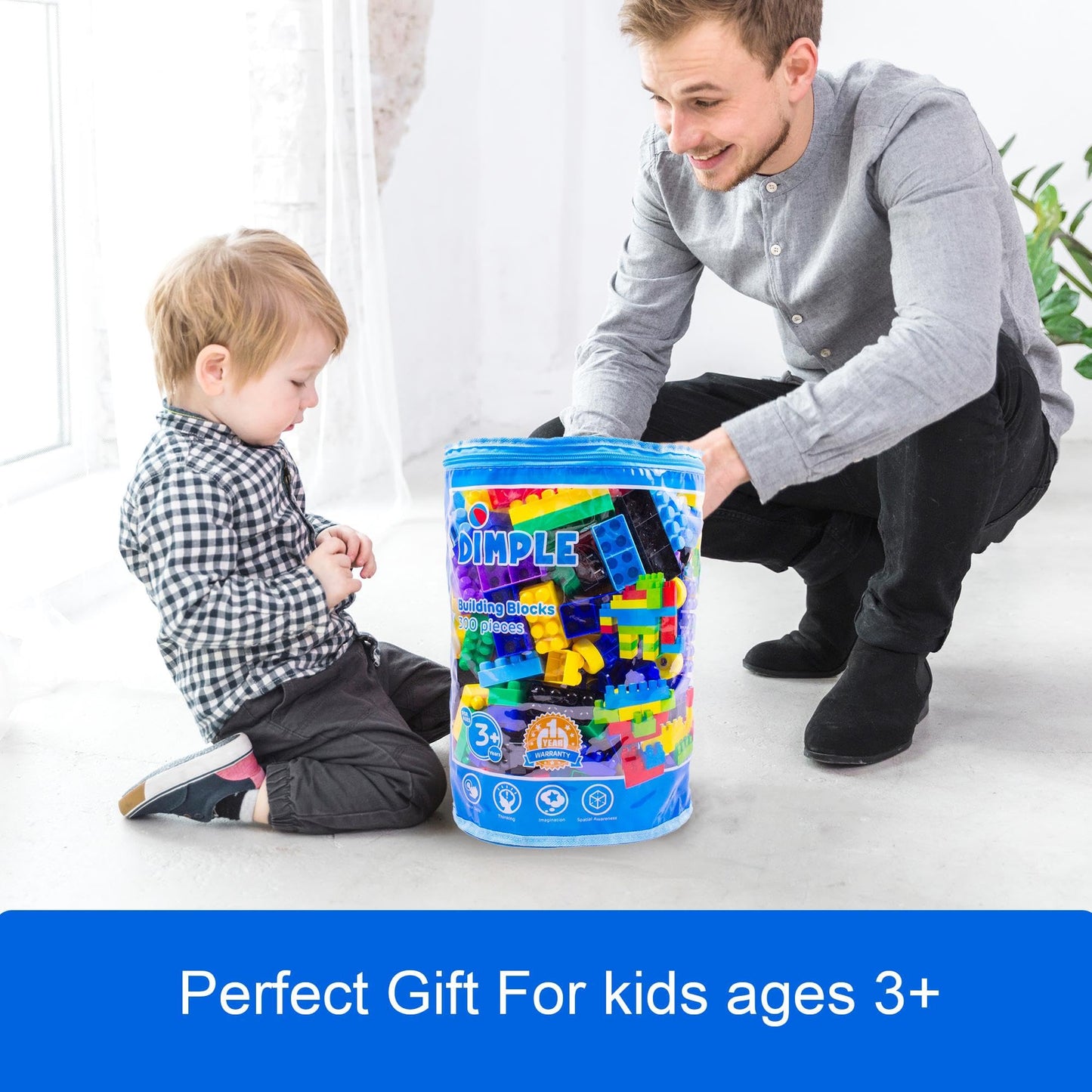 Dimple 300-Piece Building Blocks for Toddlers | STEM & Montessori Toys