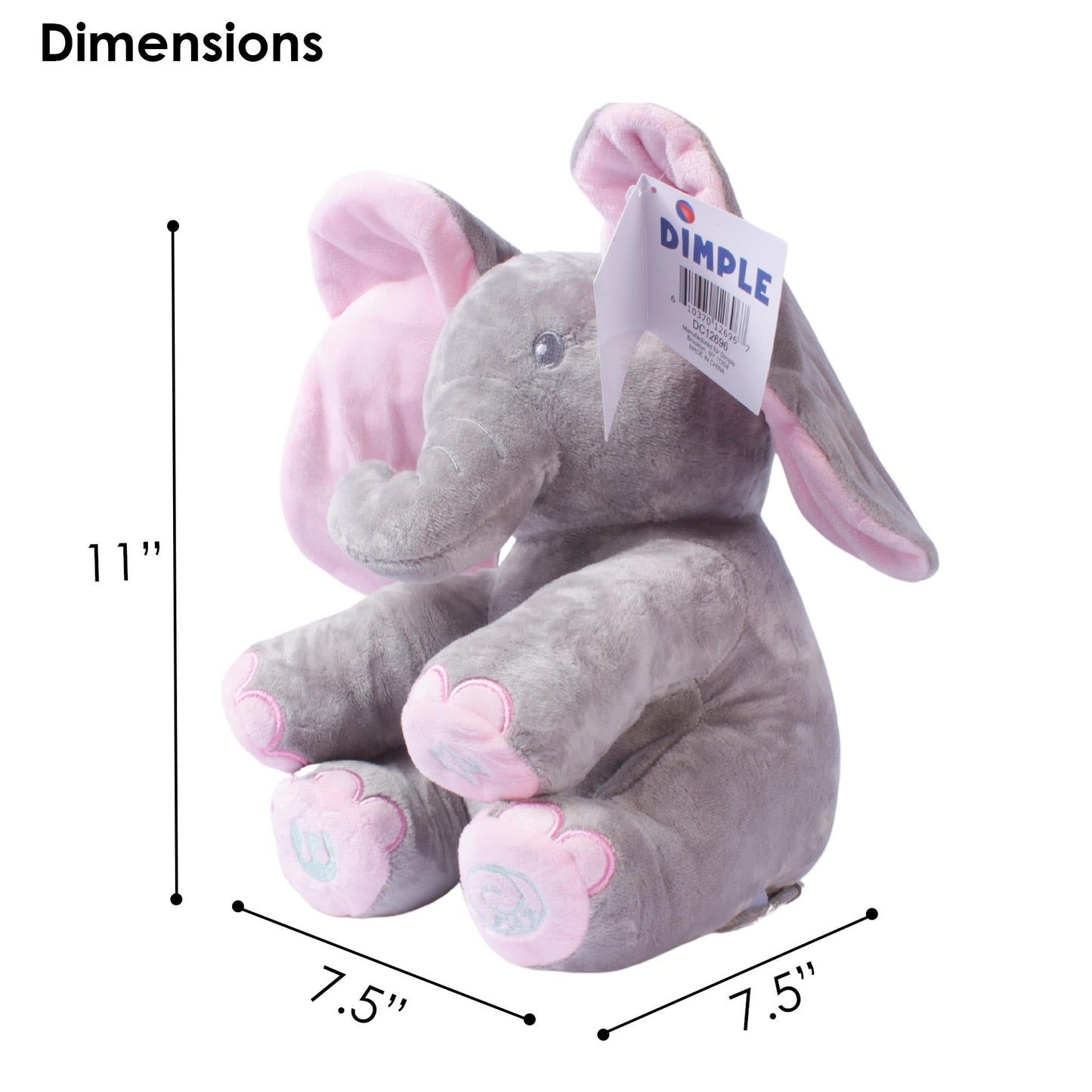 Dimple Kaia Peek A Boo Elephant Toy – Interactive Singing Plush for Babies