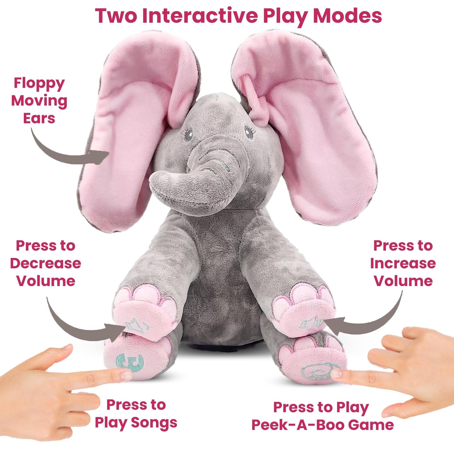 Dimple Kaia Peek A Boo Elephant Toy – Interactive Singing Plush for Babies