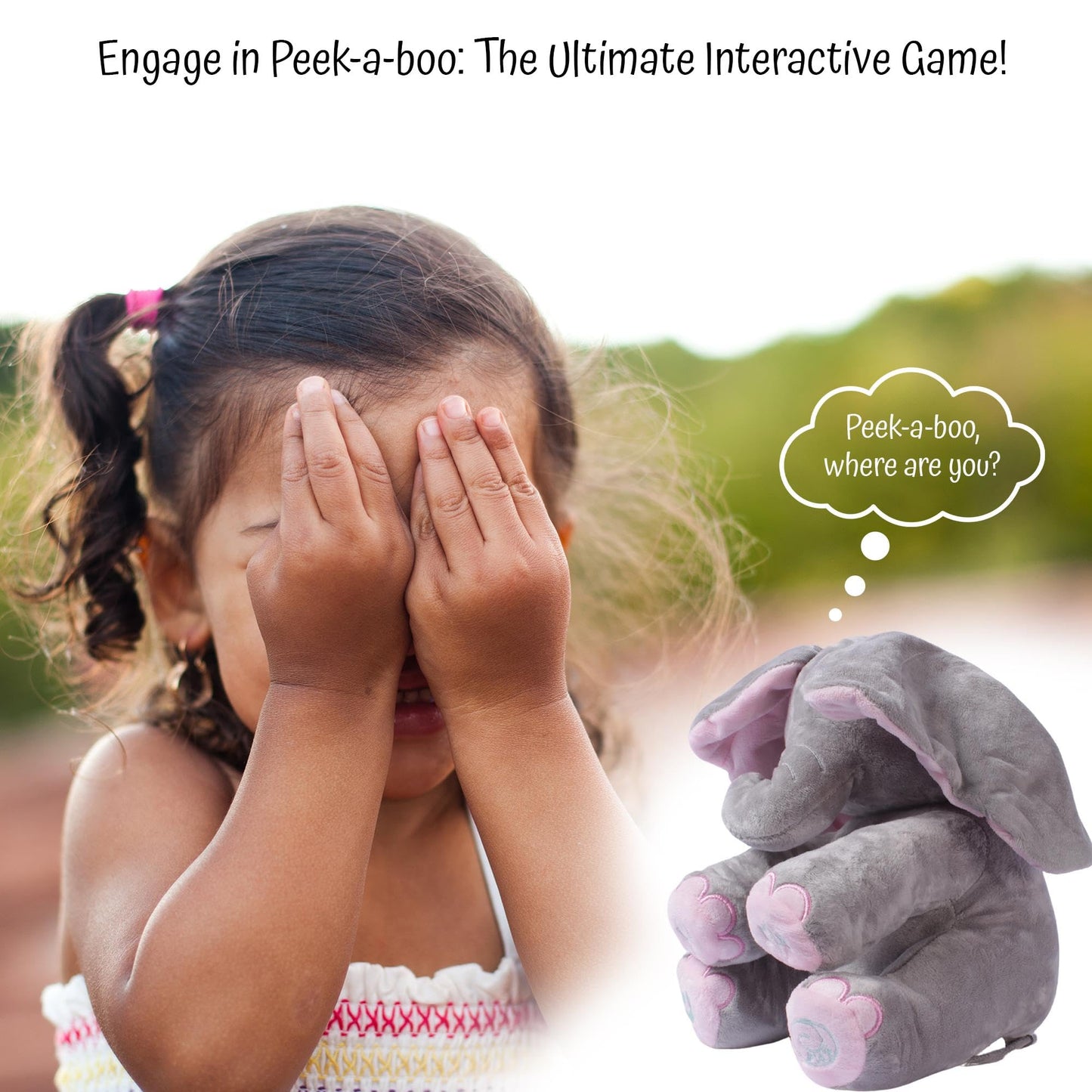 Dimple Kaia Peek A Boo Elephant Toy – Interactive Singing Plush for Babies