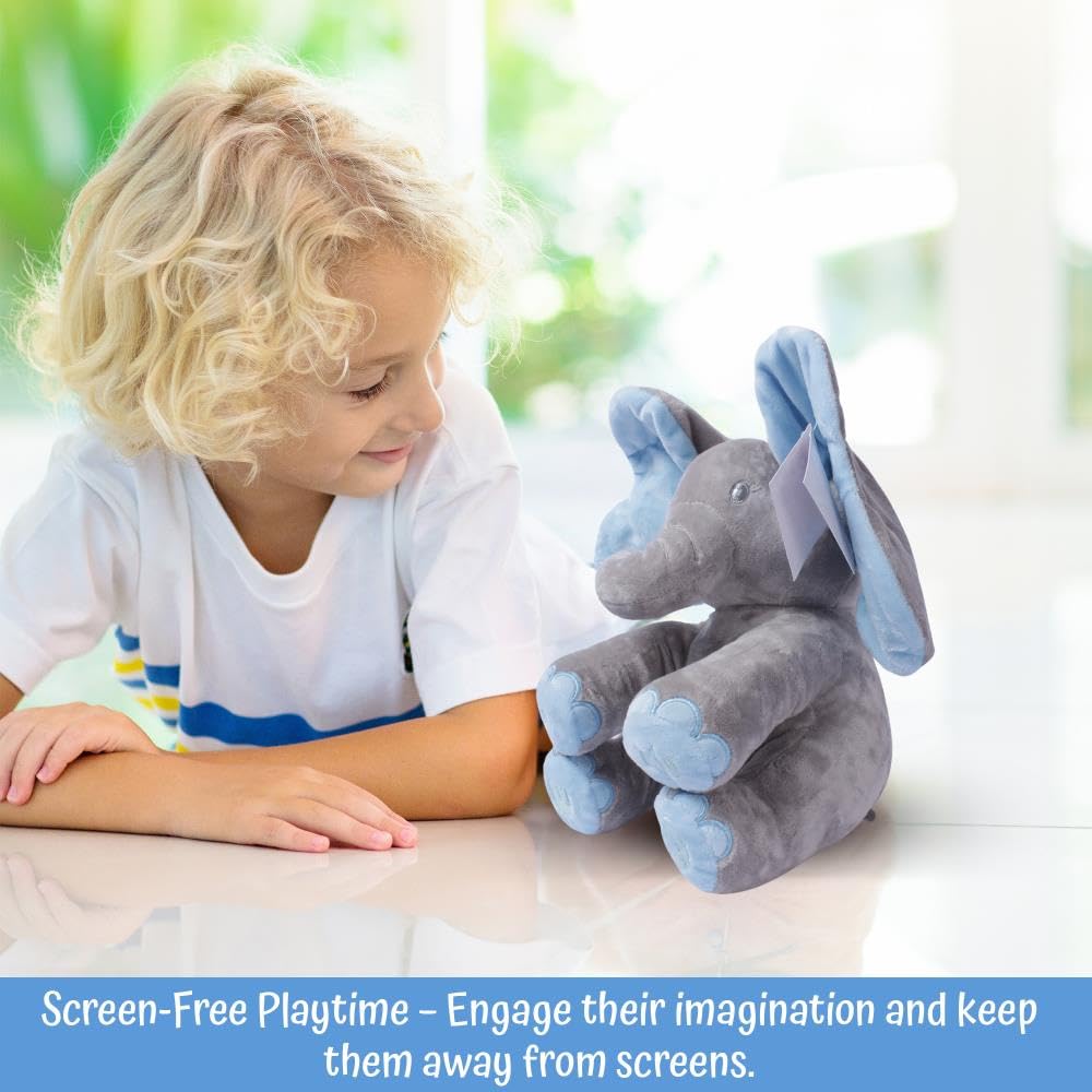 Dimple Kyle Peek A Boo Elephant Toy | Interactive Singing Plush for Babies