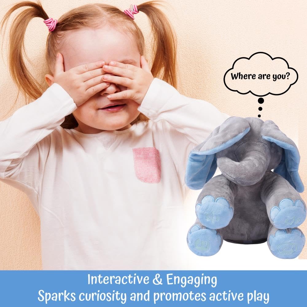 Dimple Kyle Peek A Boo Elephant Toy | Interactive Singing Plush for Babies