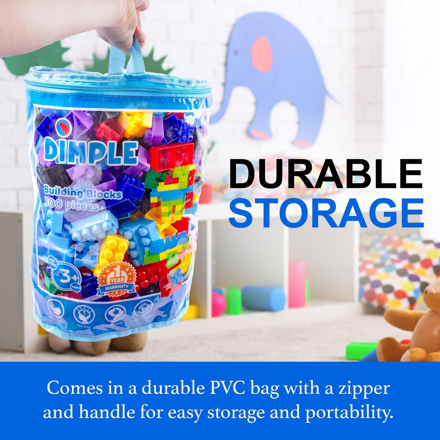 Dimple 300-Piece Building Blocks for Toddlers | STEM & Montessori Toys
