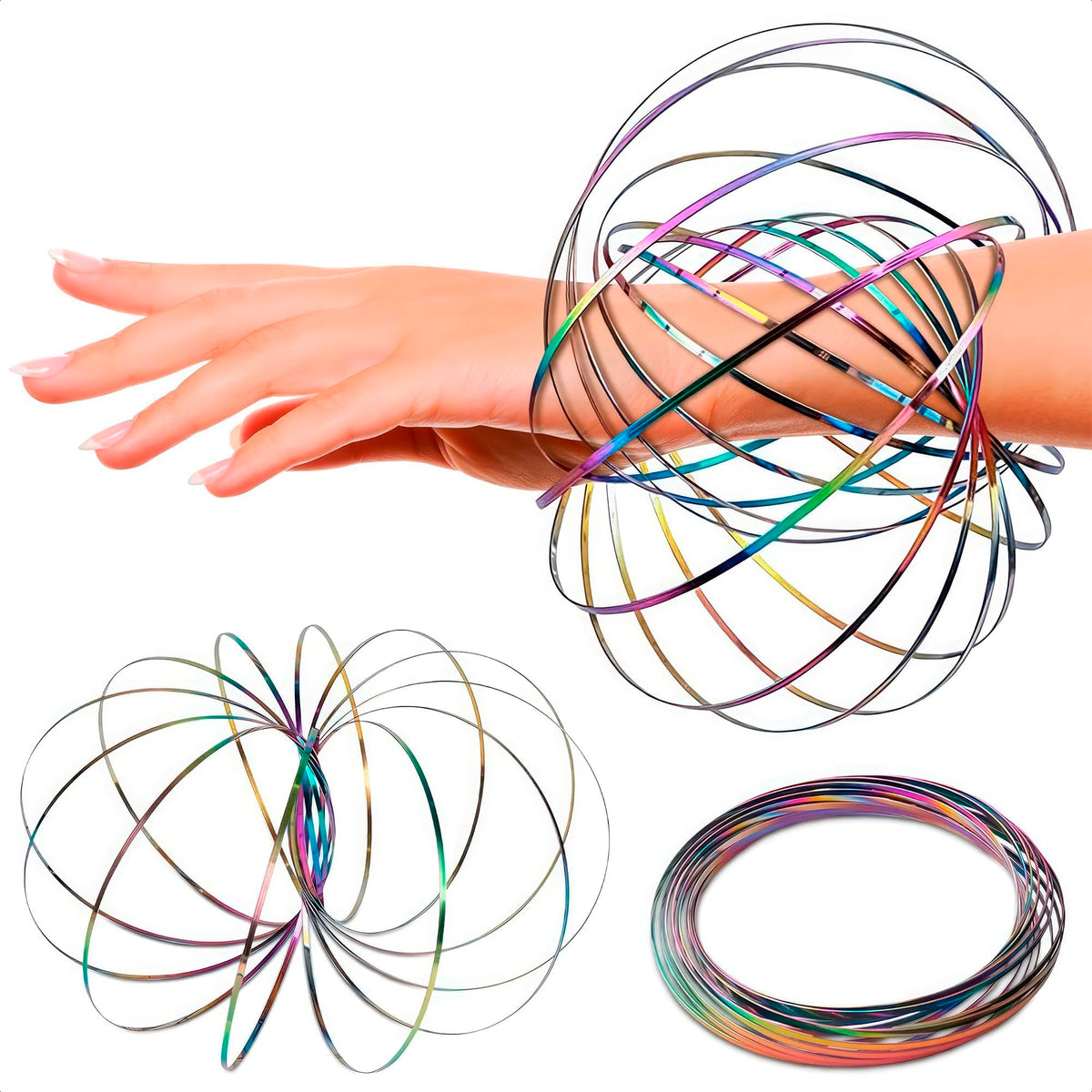 DIMROM Flow Ring Spinner Ring Arm Toy 5.1 - Rust-Resistant Stainless Steel Kinetic Fidget