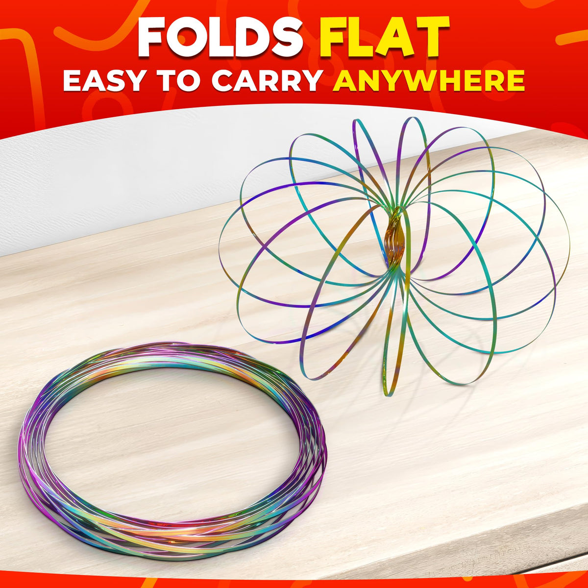 DIMROM 2 Pcs Flow Ring Spinner Arm Toy – 5.1-inch Color-Changing Fidget Flow Toy
