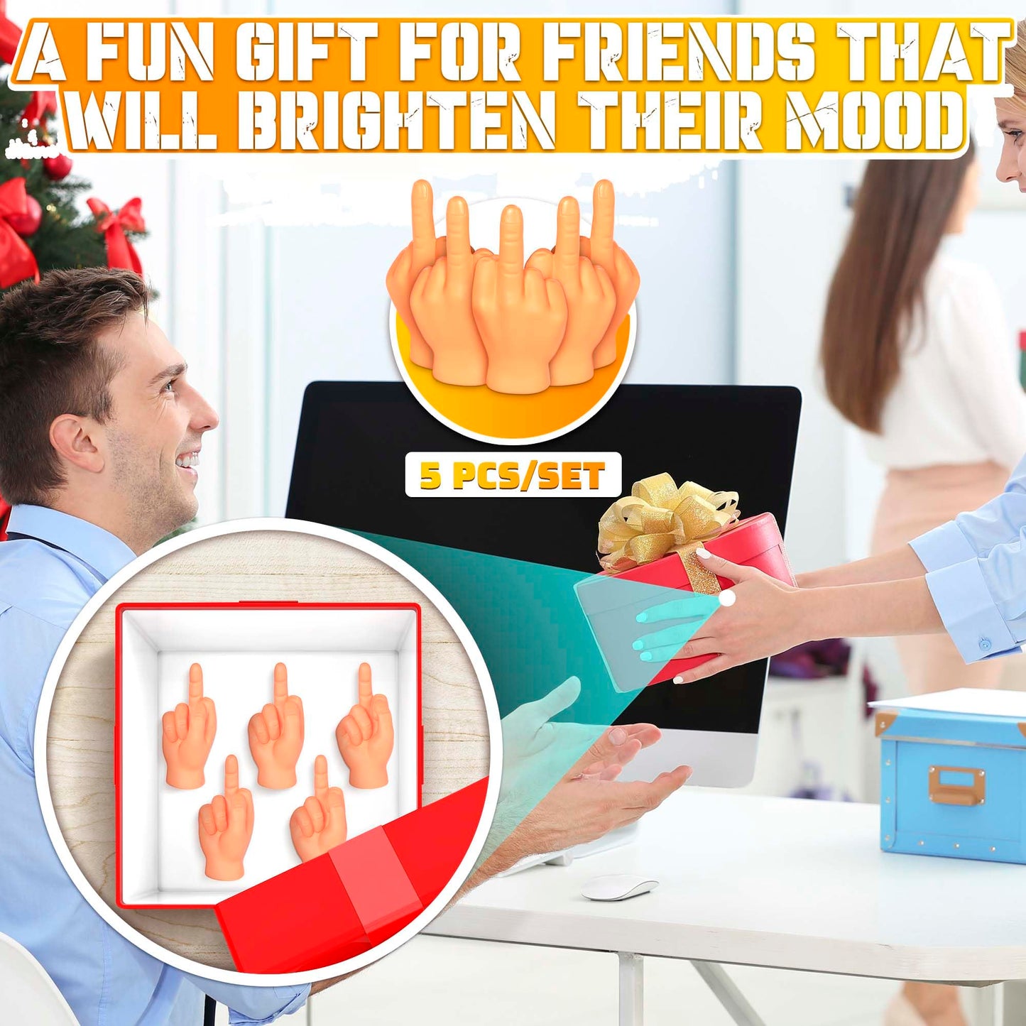 DIMROM 5 Pcs Middle Finger Tiny Hands – Funny Gag Gifts for Pranks & Parties