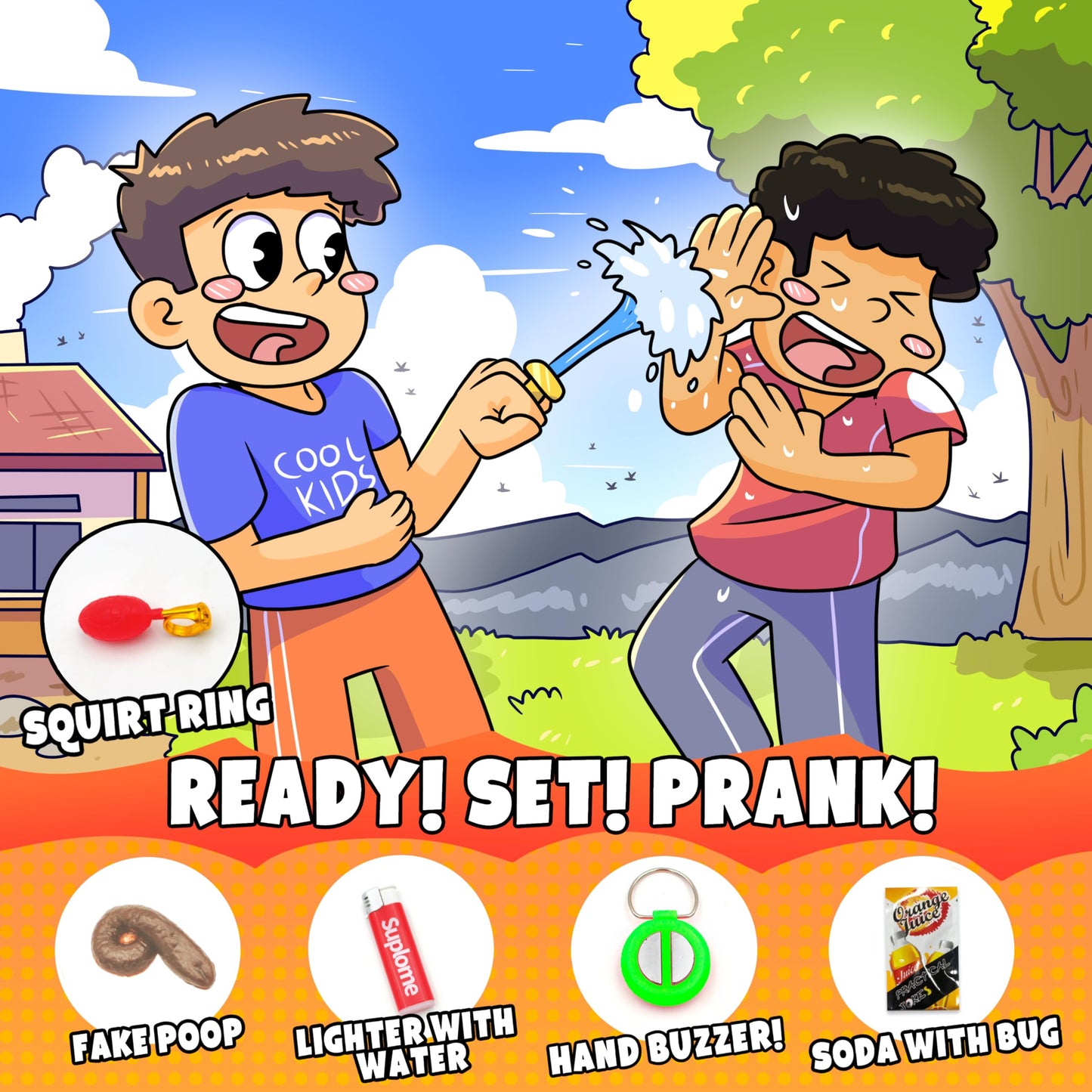 DIMROM Prank Kit for Kids – 25 Gags & Fun Pranks | Ultimate April Fools Box