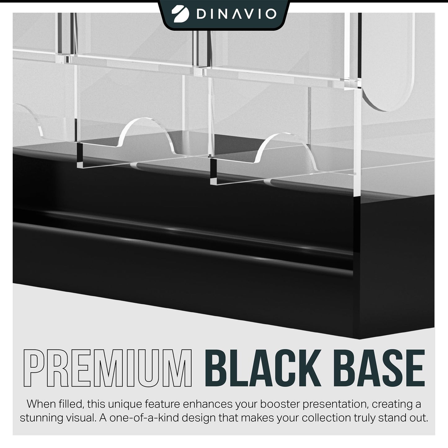 Dinavio Crafthouse 3-Slot Booster Pack Dispenser with Black Base – Fits 120 Booster Packs – 4mm Acrylic Stackable