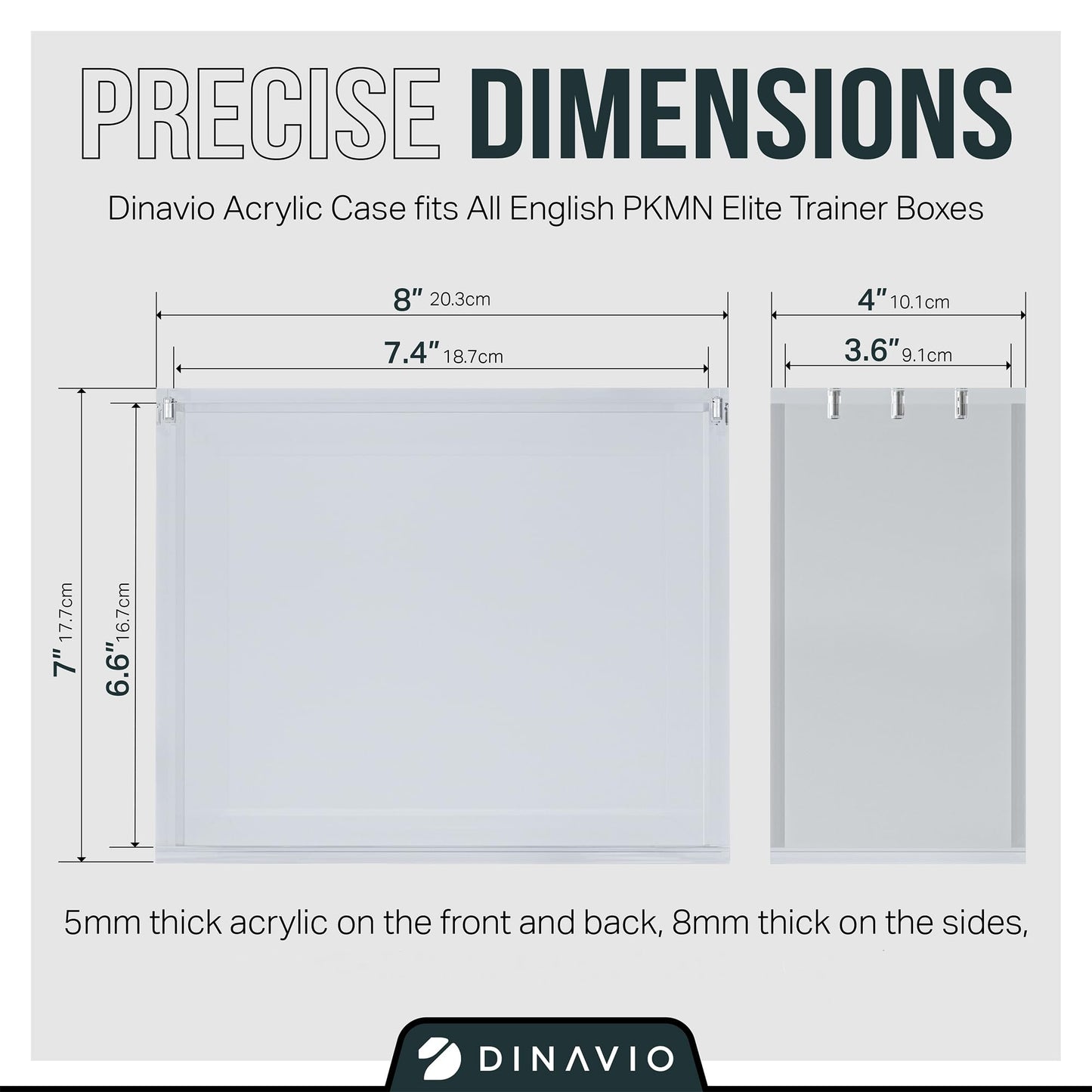 Dinavio Crafthouse Elite Trainer Box Display Case – Stackable Ultra Thick Acrylic (8mm + 5mm) with 5x3mm Magnets