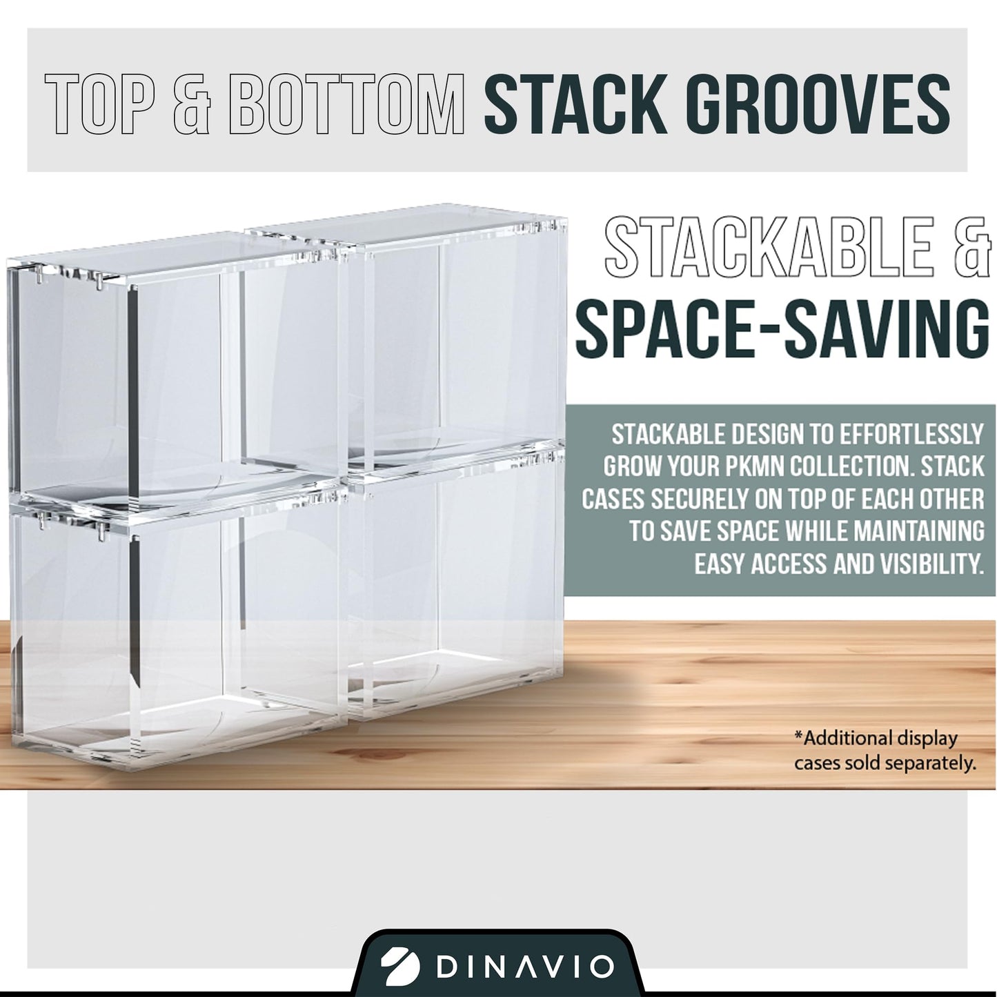 Dinavio Crafthouse Elite Trainer Box Display Case – Stackable Ultra Thick Acrylic (8mm + 5mm) with 5x3mm Magnets