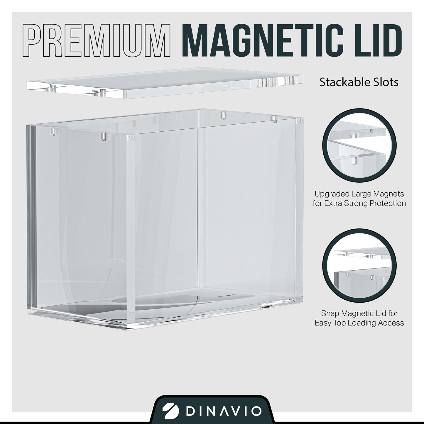 Dinavio Crafthouse PKMN Booster Box Case — 8mm & 5mm Acrylic Stackable Display with Magnets