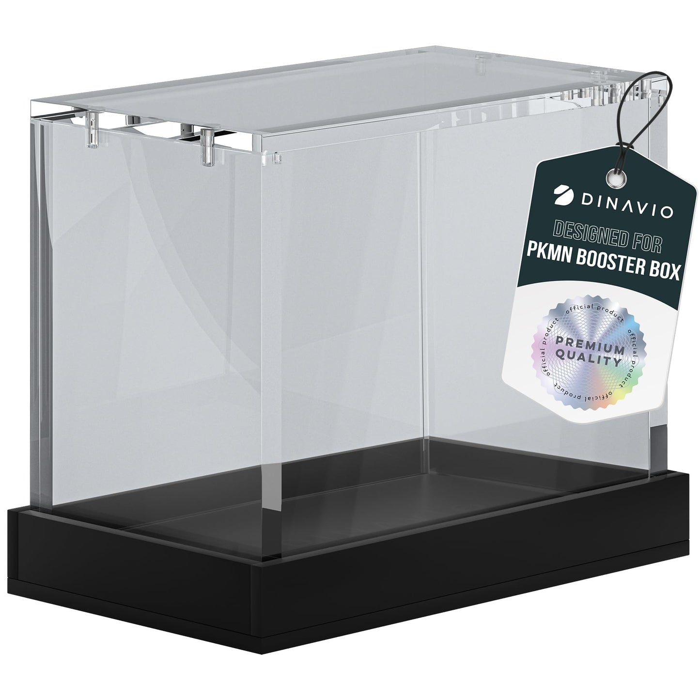 Dinavio Crafthouse PKMN Booster Box Case – Acrylic Display Protector with 8mm + 5mm Magnets, Black Base