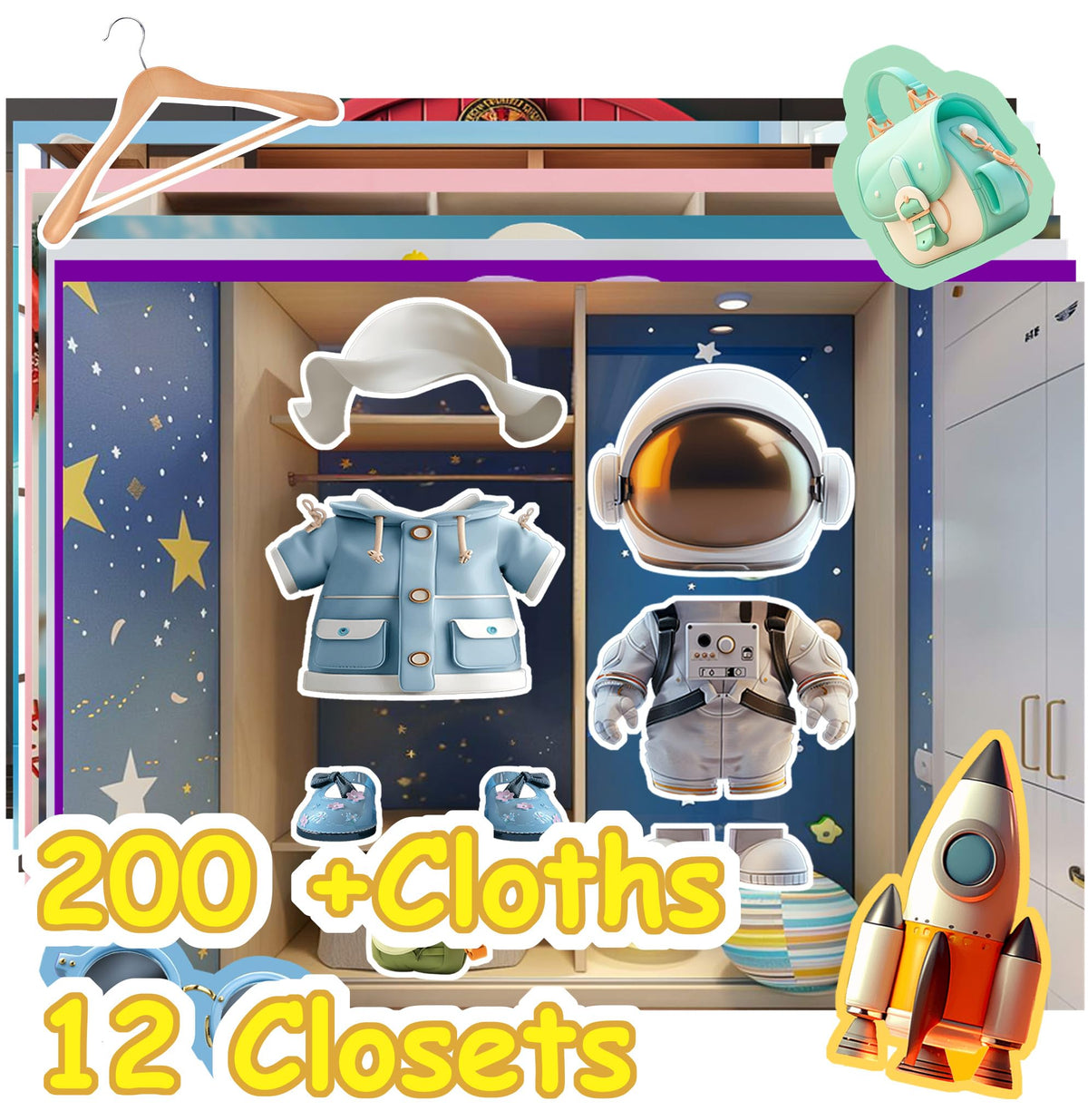 Dino Fun Animal Dress-up Sticker Book for Kids — 12 Animals, 200+ Accessories