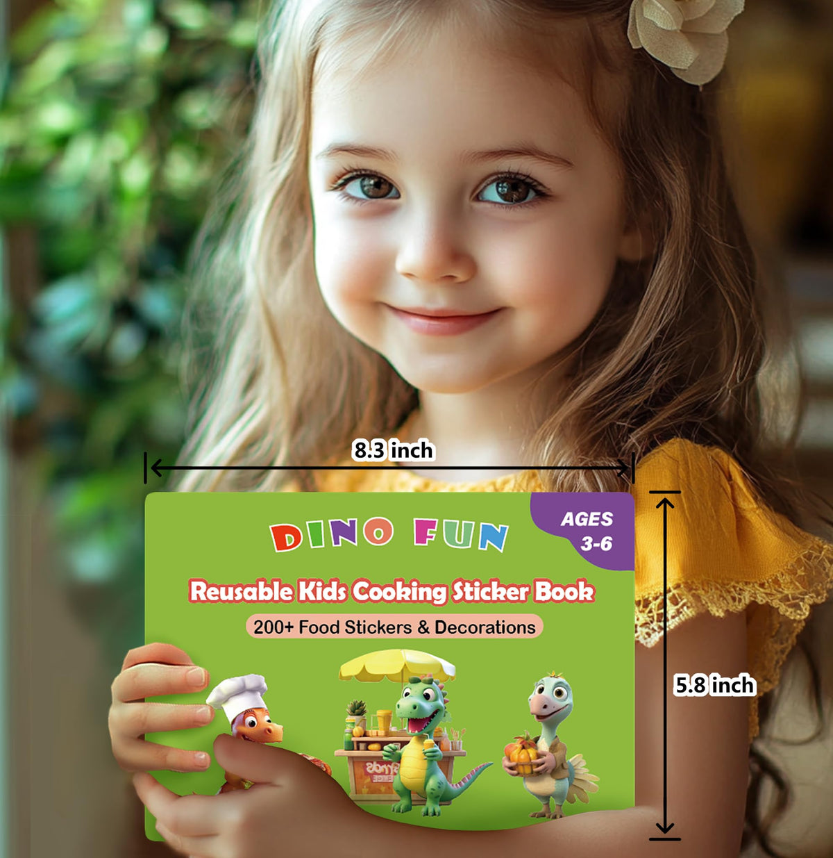 Dino Fun Cooking Sticker Book - 200+ Removable Stickers & 11 Kitchen Scenes for Kids Aged 3-6
