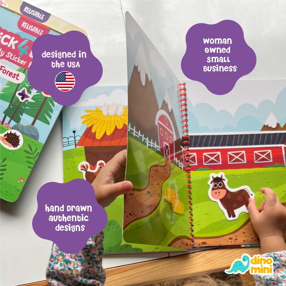 DINO MINI Stick4Ever Jelly Sticker Book – Reusable Waterproof Stickers for Kids