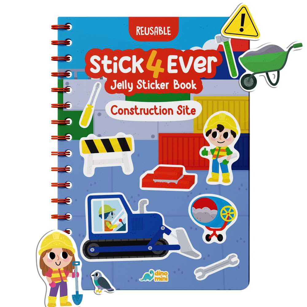 DINO MINI Stick4Ever Jelly Sticker Book – Waterproof, Reusable Kids Sticker Activity