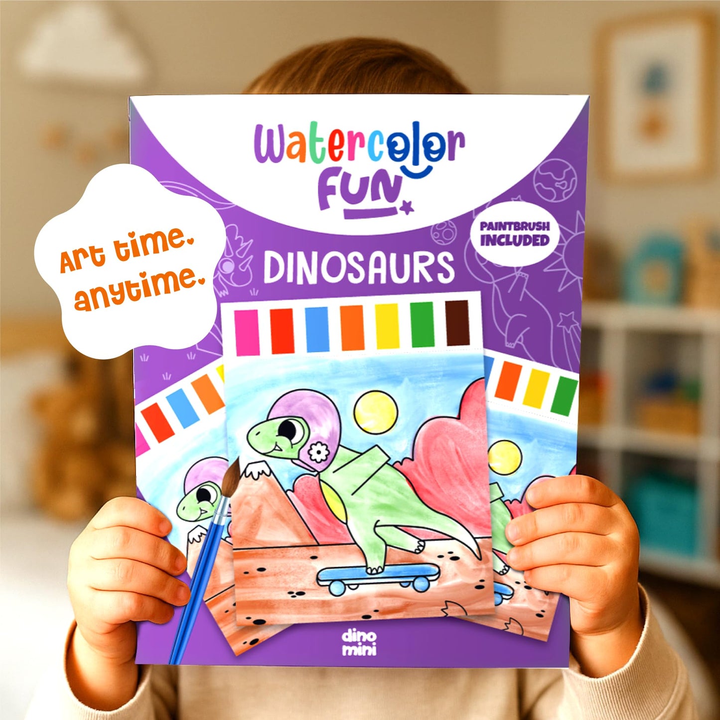DINO MINI Watercolor Fun Pack – 2 Water-Paint Kits for Kids Aged 4-8 (Dinosaurs & Jungle)
