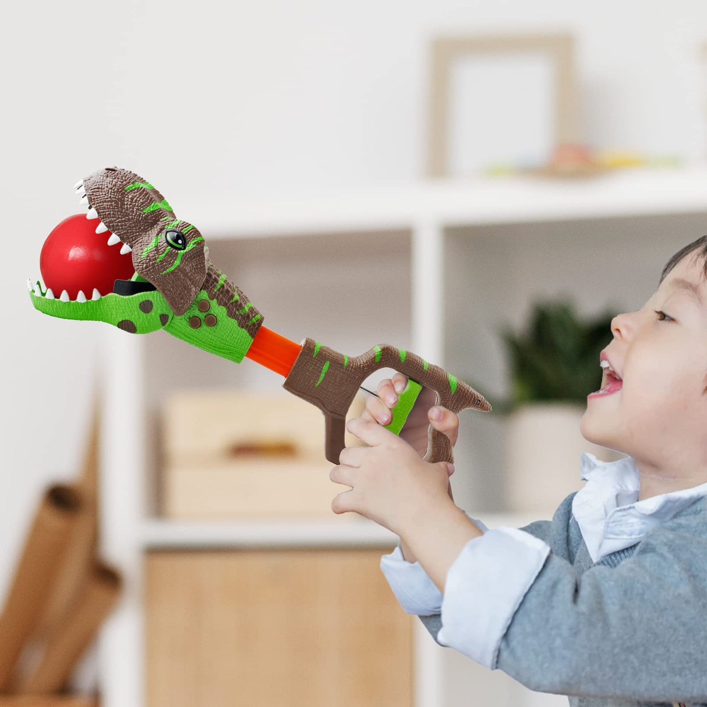 DINOBROS Dinosaur Chomper Toy – 3 Roar Sounds & Light