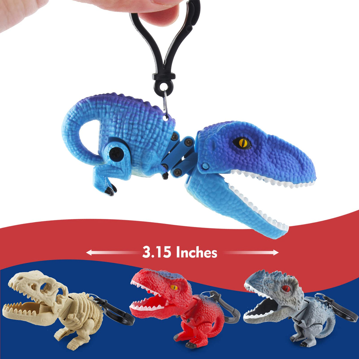 DINOBROS Easter Egg with Dinosaur Toys – 4 Surprise Eggs, 3.15-Inch Dino Chomper Figures, Party Favors