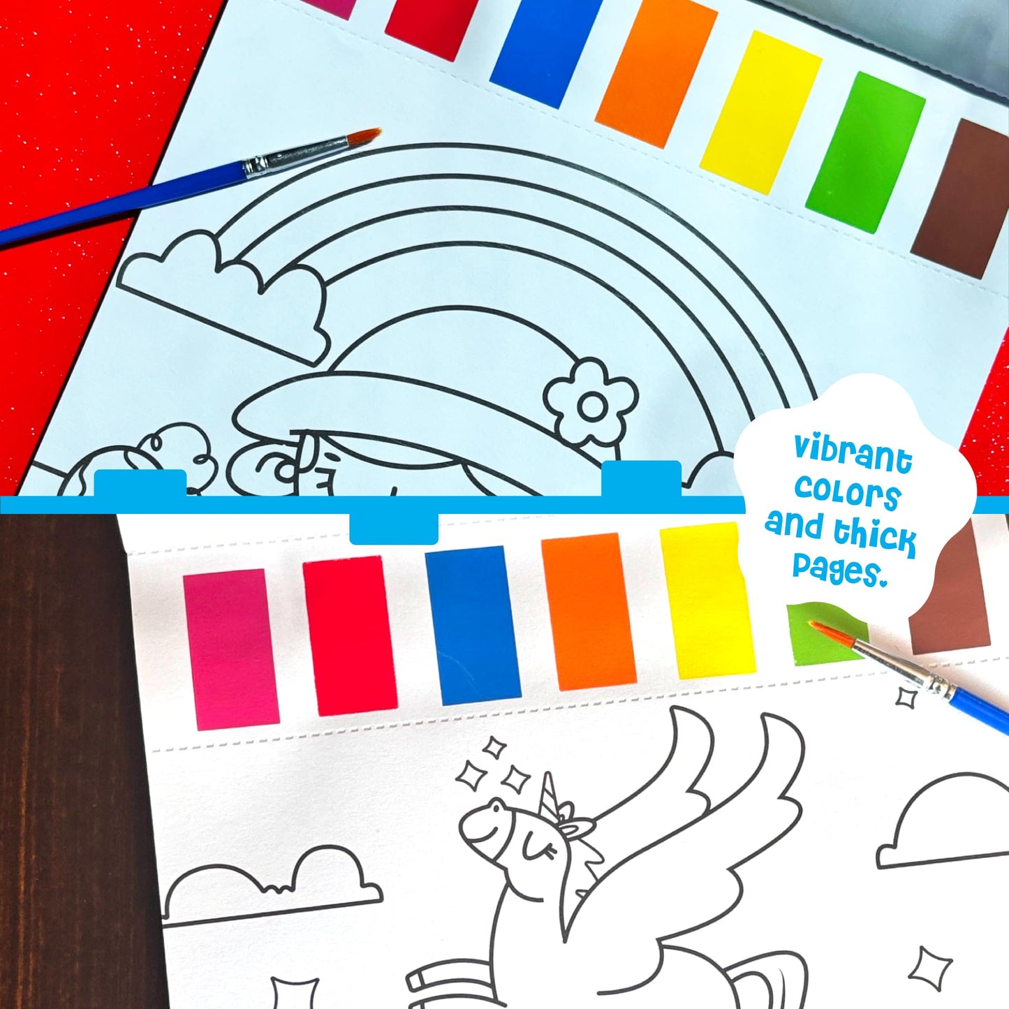 DINO MINI Watercolor Fun Value Pack | 2 Paint with Water Kits for Toddlers & Kids Aged 4-8 | Travel Activities | Screen-Free Gift (Farm & Fairy Tale)
