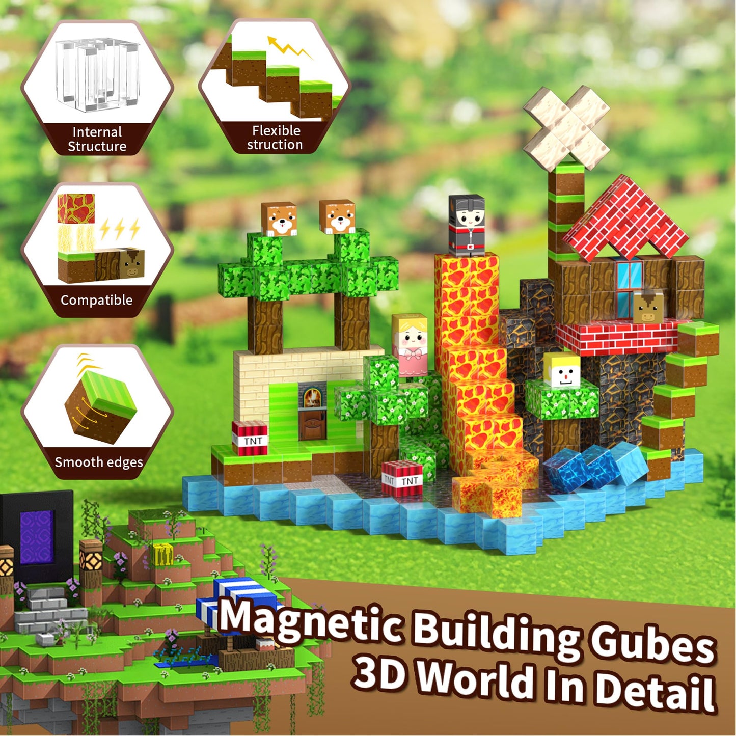 DINOSAUR PILLOW 200PCS Building Blocks – 3D STEM Sensory Construction Toys