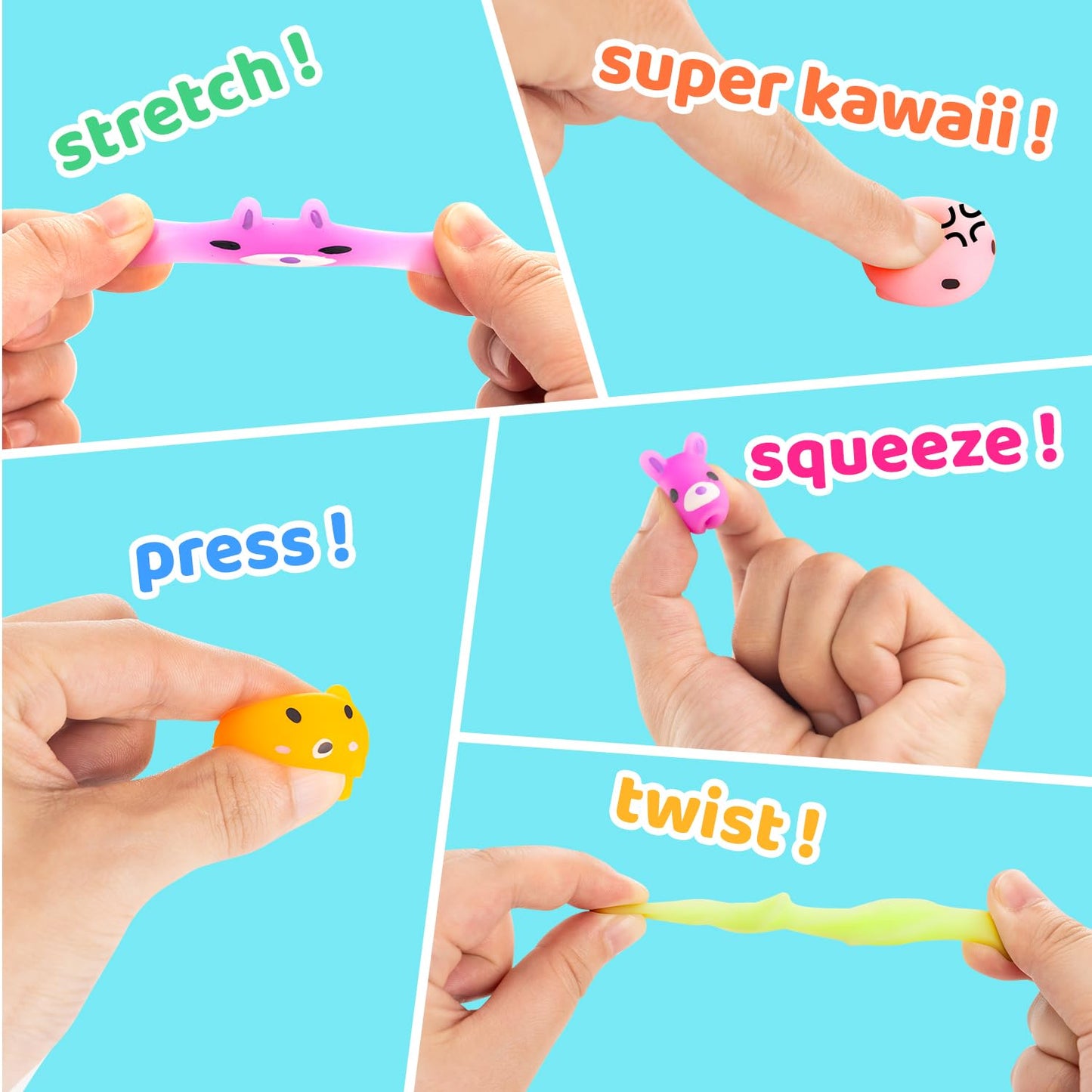 Dioju 200 Pcs Mochi Squishy Toys – Mini Kawaii Sensory Fidget Bulk Pack for Kids and Parties