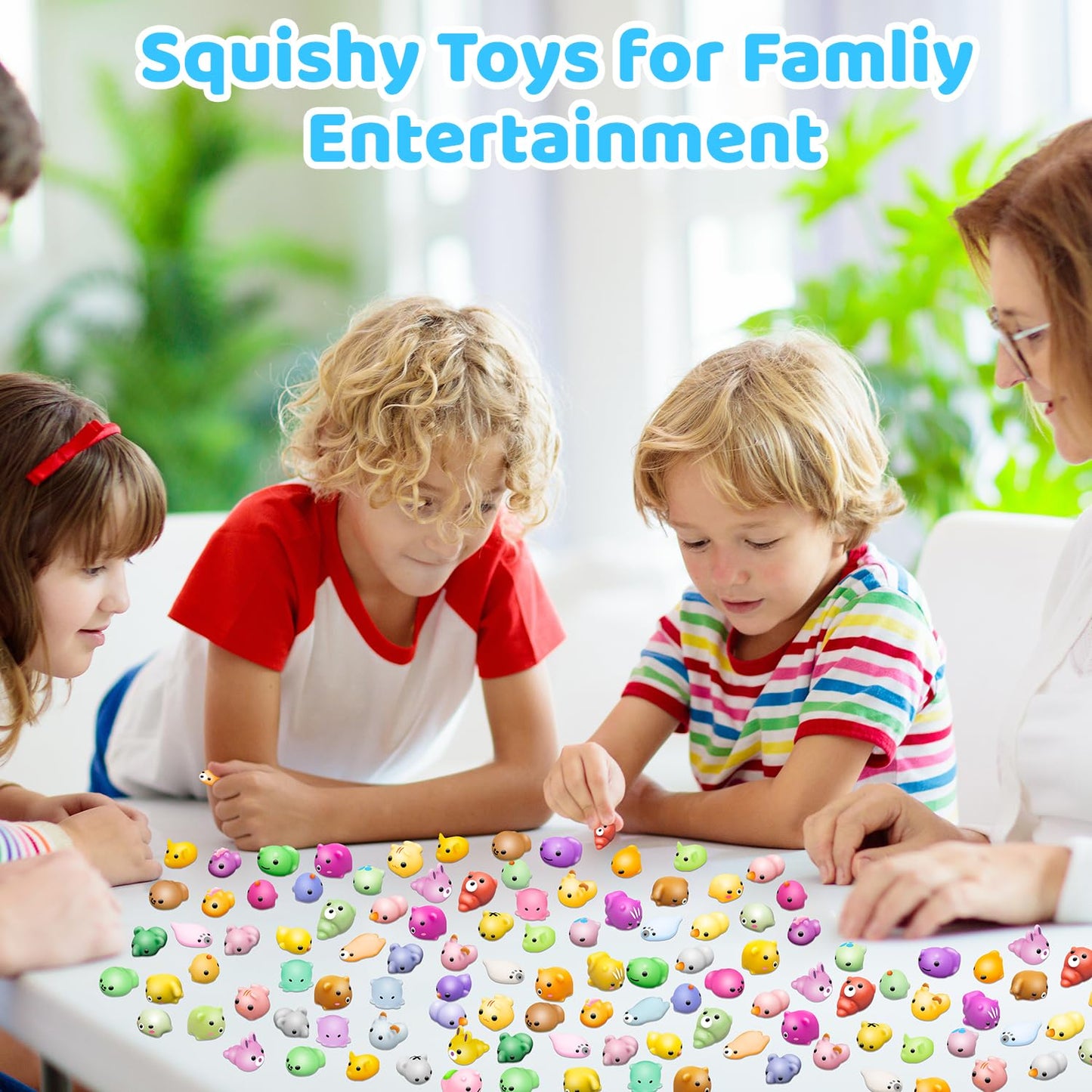 Dioju 200 Pcs Mochi Squishy Toys – Mini Kawaii Sensory Fidget Bulk Pack for Kids and Parties