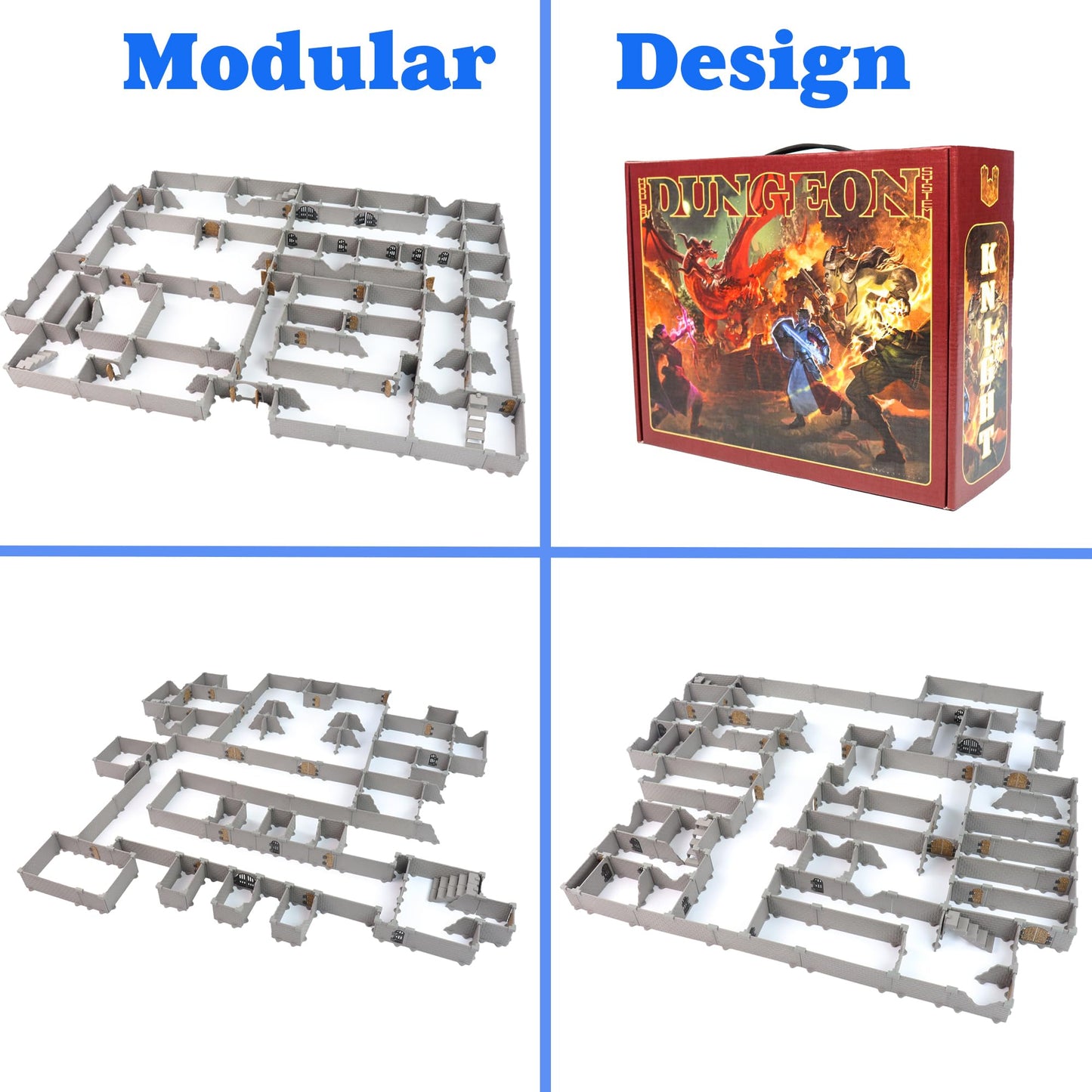 Dirt Cheap Dungeons Knight Dungon Set – Modular 1-inch Scale Terrain for D&D & Tabletop