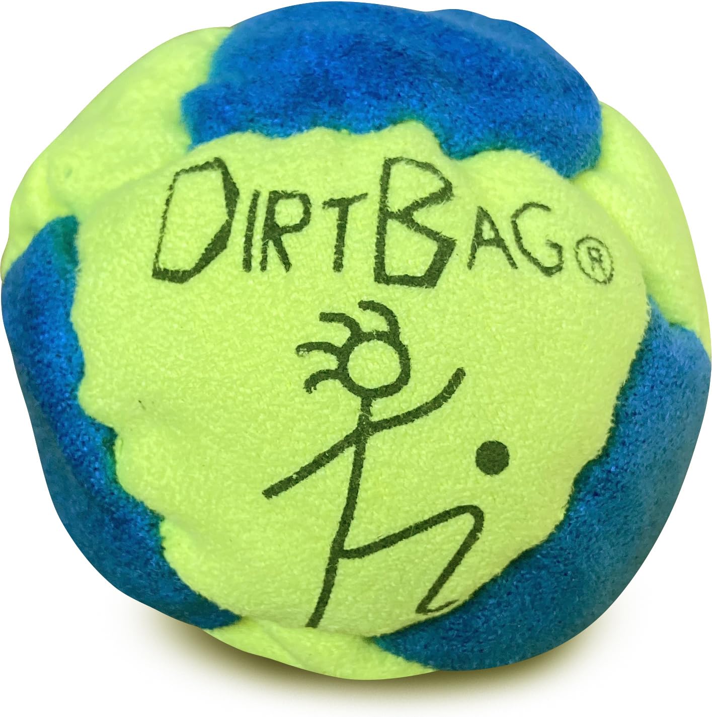 DIRTBAG All Star Footbag 3 Pack with Pouch — Handmade, Premium Quality, Fluorescent Yellow/Blue