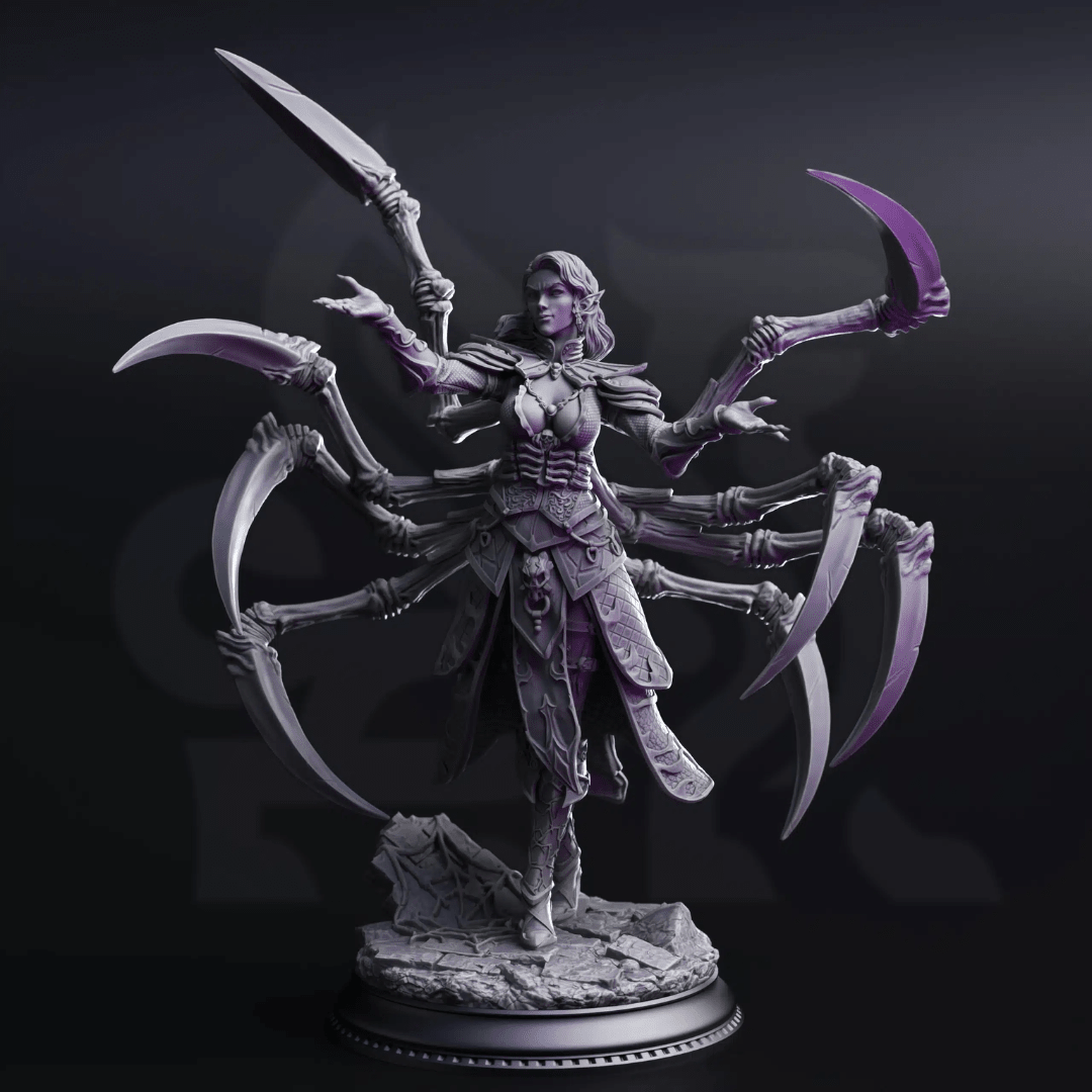 Dirthana of the Void’s Embrace Ascended Spider Sorceress - 3D Printed Monster Miniature