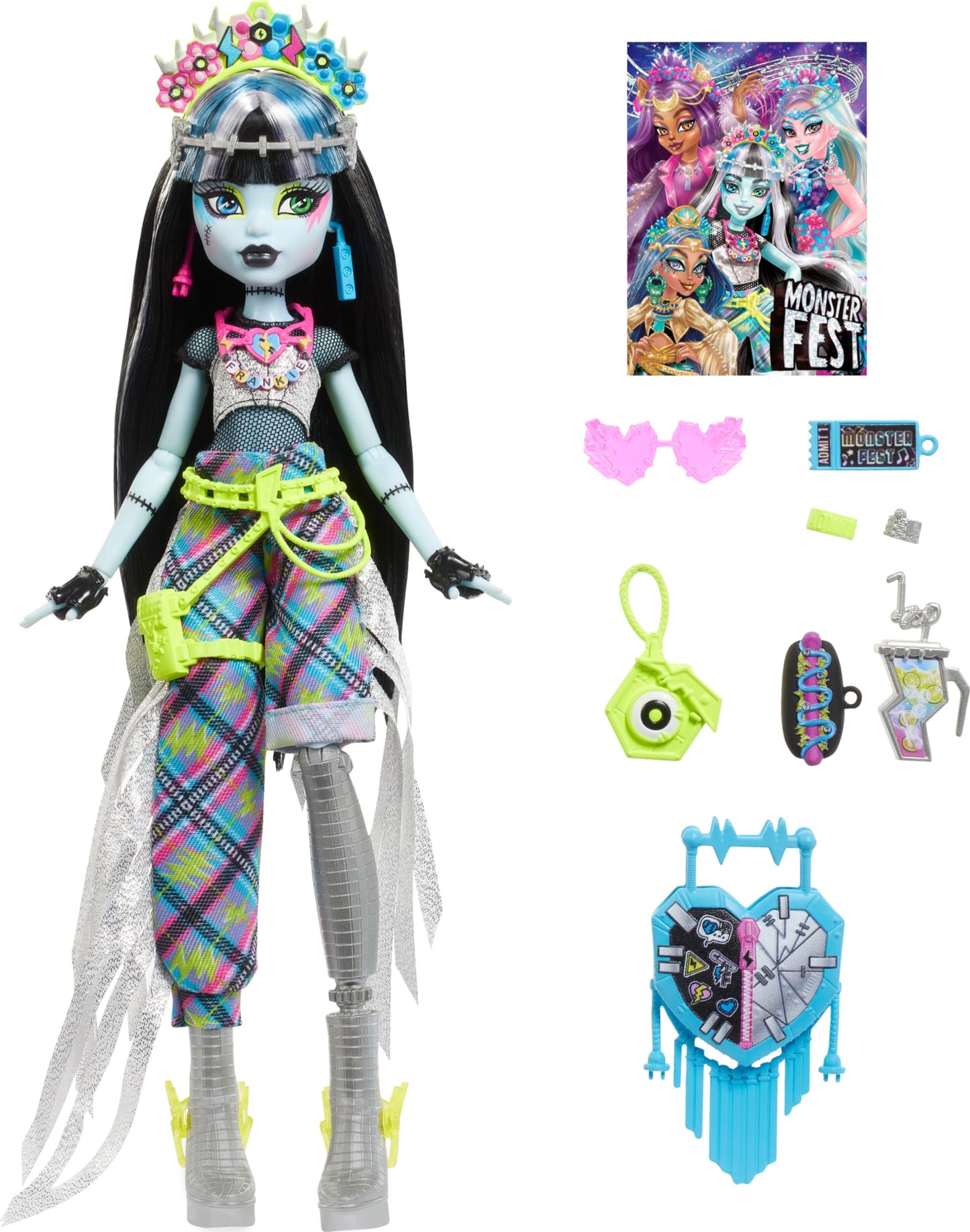 Monster High Frankie Stein Monster Fest Doll – Glam Outfit & Festival Accessories